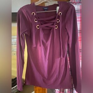 Grommeted Neckline Top